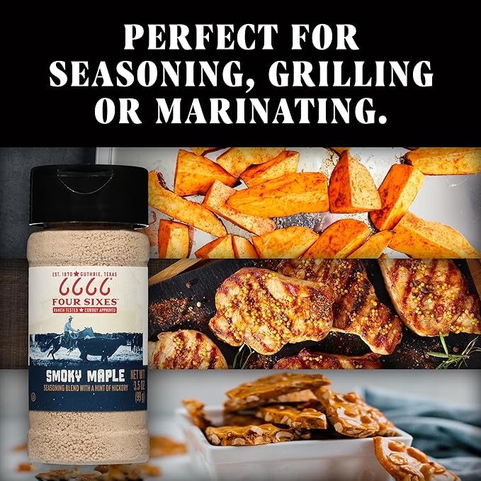 6666 Four Sixes Smoky Maple Seasoning 6.7 Ounce (Pack of 6)