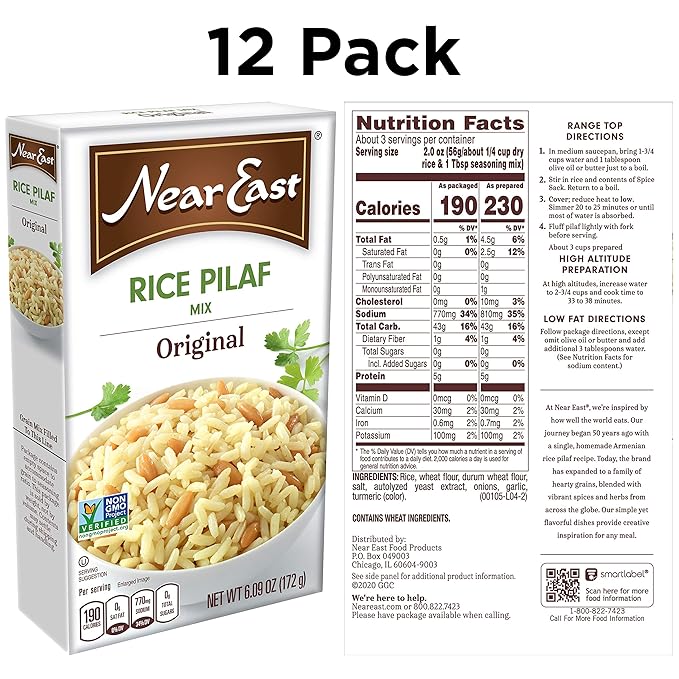 Near East Rice Pilaf Mix Original 6.09 Ounce (Pack of 12 Boxes)