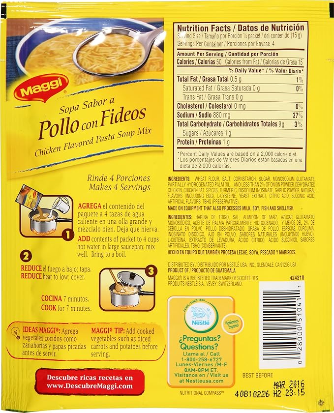 Maggi Chicken Flavor Noodle Soup Mix 2.11 Ounce