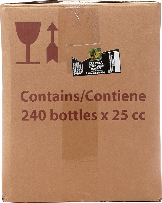 Colavita Premium Italian Extra Virgin Olive Oil Mini Bottles 0.85 fl. oz. (Pack of 240)