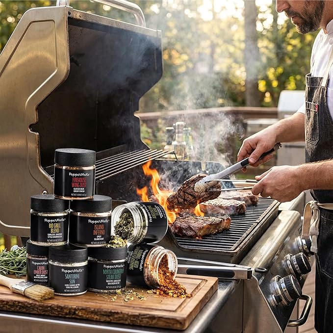 Ultimate 22-Spice Grilling &amp Cooking Gift Set – Gourmet Chef-Approved All-Natural Non-GMO Rubs &amp Seasonings for BBQ Steak Chicken Seafood – Perfect Holiday Christmas Father’s Day &amp