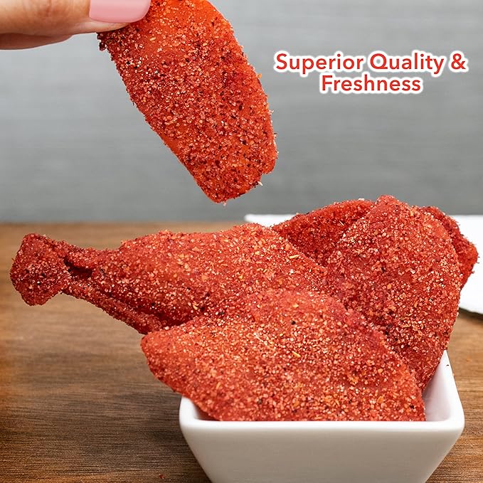 Balmoro Spicy Dehydrated Mango (8.8 oz) - Spicy Dehydrated Mango Fruit Slices - Chili Mango Dried Fruit - Dried Mango with Chili