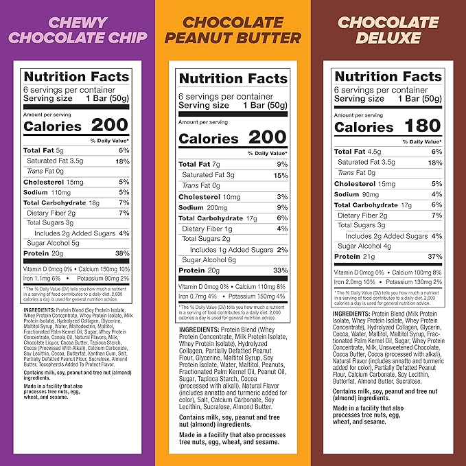 Pure Protein Bars Variety Pack with 18 Bars &amp Quest Nutrition Protein Bars Variety Pack with 12 Bars High Protein Gluten Free