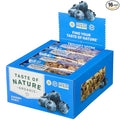 Taste of Nature Organic Blueberry Snack Bar - Healthy Gluten Free Non GMO Vegan Snack Bars with Mixed Nuts Fruits and Seeds - 16-Count Snack Pack