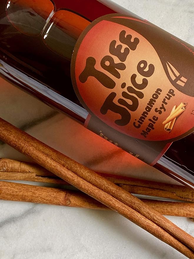 Tree Juice Cinnamon Maple Syrup | 100% Pure Grade A Maple Syrup | All Natural Non GMO Vegan Gluten Free Vegetarian Paleo | 12 Ounce Bottle