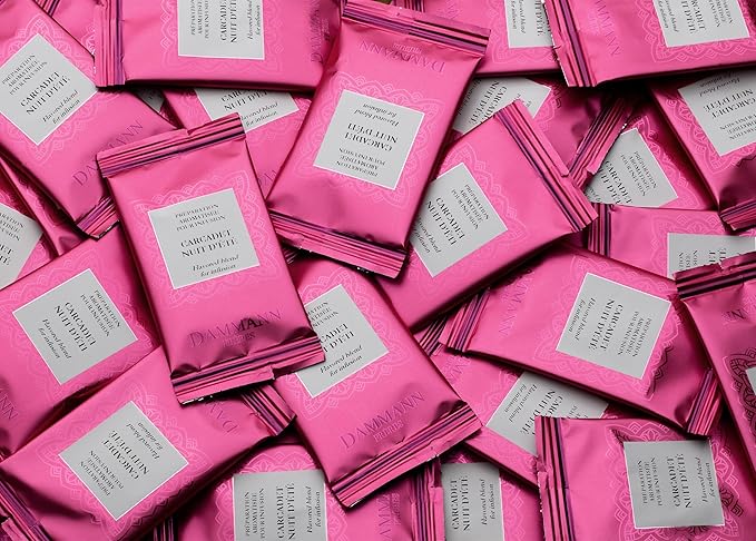 Dammann Freres Sachets Carcadet Nuit d'été Tea Bags Premium Gourmet French Hibiscus and Berry Herbal Tea Individually Wrapped 24 Count (Single Pack)