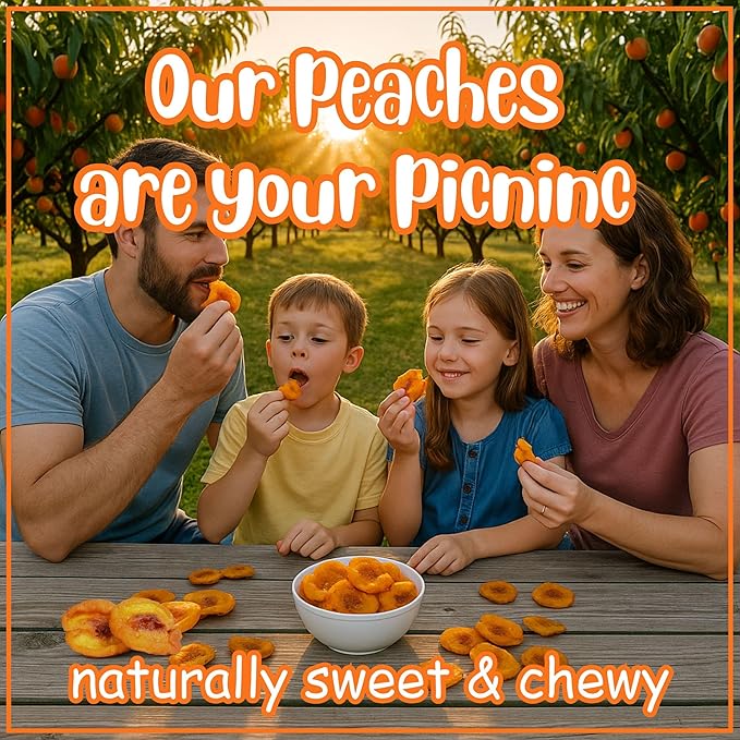 Dried Peaches by It's Delish 1 Lb (16 Oz) Bag | Naturally Sweet Fancy Peach Halves Slices No Sugar Added Dried Fruit Healthy Snacks Fresh and Dry Sliced Peaches Snack | Vegan Kosher