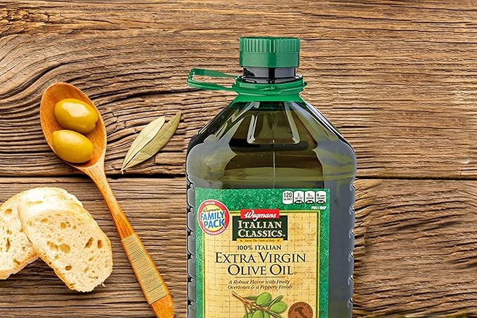 Wegmans Italian Classics Italian Extra Virgin Olive Oil FAMILY PACK 101 fl oz 3 Liter | A Robuts Flavor with Fruity Overtones &amp a Peppery Finish + Market Basket Italian Dressing Light 16 fl oz