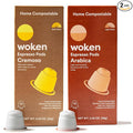 WOKEN COFFEE Compostable Nespresso Pods | Mixed Collection | Arabica Cremoso Light &amp Dark Roast | Roasted USA | Compatible With Nespresso Original Machines | Eco-Friendly Biodegradable Coffee C