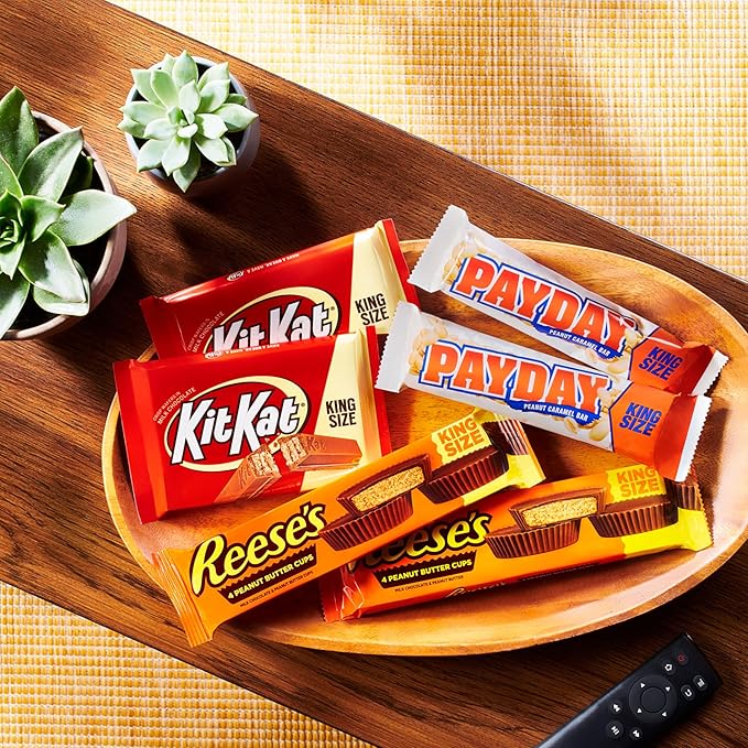KIT KAT PAYDAY and REESE'S Assorted Flavored King Size Candy Variety Box 36.8 oz