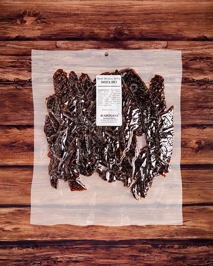 Mahogany Smoked Meats: Sweet N Spicy Brisket Jerky - 16oz