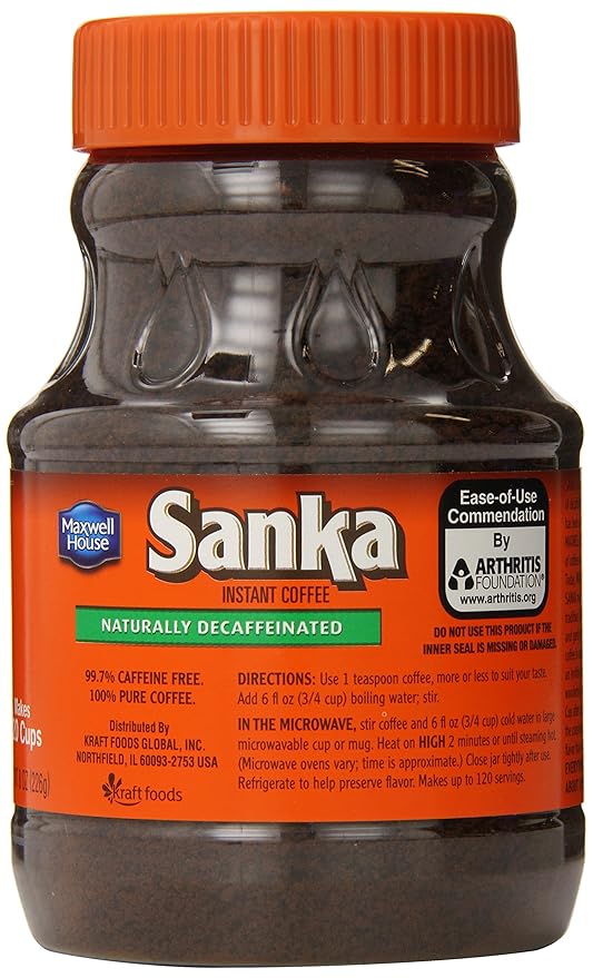 Sanka Instant Decaf Coffee 8 Ounce Jar (Pack of 4)