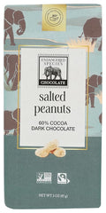 Endangered Species 60% Cocoa Salted Peanuts Dark Chocolate Bar Non GMO 3 Ounces (Pack Of 12)