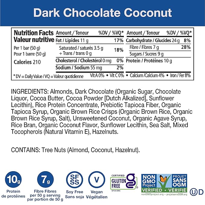 ZING Dark Chocolate Coconut Bar 1.76 Oz (Pack of 12)