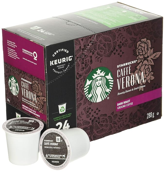 Starbucks Caffe Verona Dark K-Cup for Keurig Brewers 24 Count (Pack of 4)