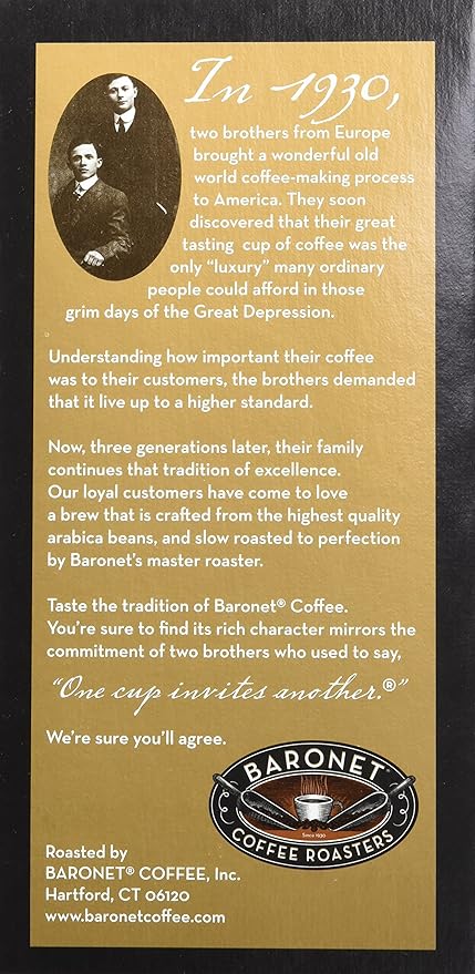 Baronet Coffee Mocha Java Coffee Pods Bag - Regular Medium Roast 12 Grams - Individually Wrapped for Freshness - Rich Traditional Flavor16 Count (Pack of 3)