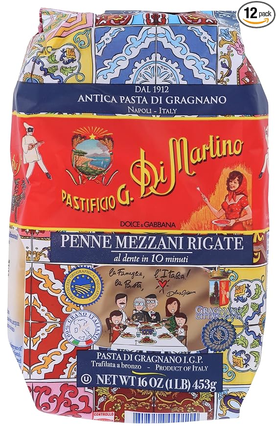 Di Martino Penne Rigate Pasta Kosher 1 LB (Pack Of 12)