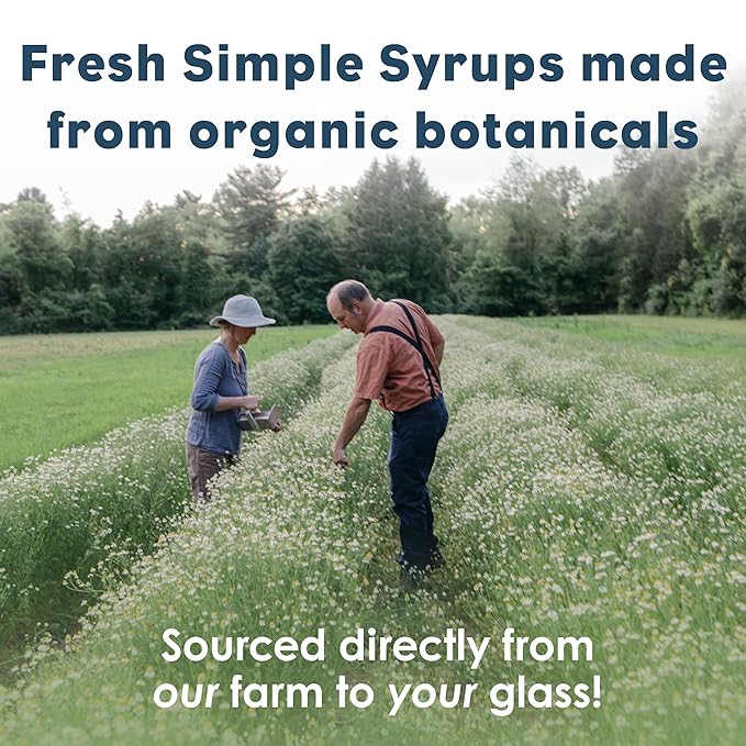 Bluestem Botanicals Organic Rose Geranium Simple Syrup 8 oz Cocktail and Mocktail Mixer for Drinks Non-Alcoholic