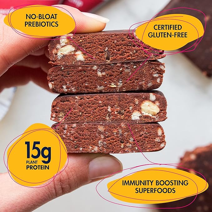 SHANTI BAR Plant Protein + Immunity Superfoods Prebiotics | Vegan Gluten Free Paleo Raw Healthy Snack Certified Organic Low Glycemic No Refined Sugars | Red Velvet Chocolate Chip | 12 Count