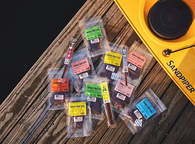 Jerky Dynasty Fatman's Beef Jerky &amp Buffalo Bob's Sticks Variety Pack - Zesty Lemon Pepper Smoky Green Chile &amp Fiery Habanero Flavors - Food Snacks Variety Pack For Adults - Tender Chewy Tex