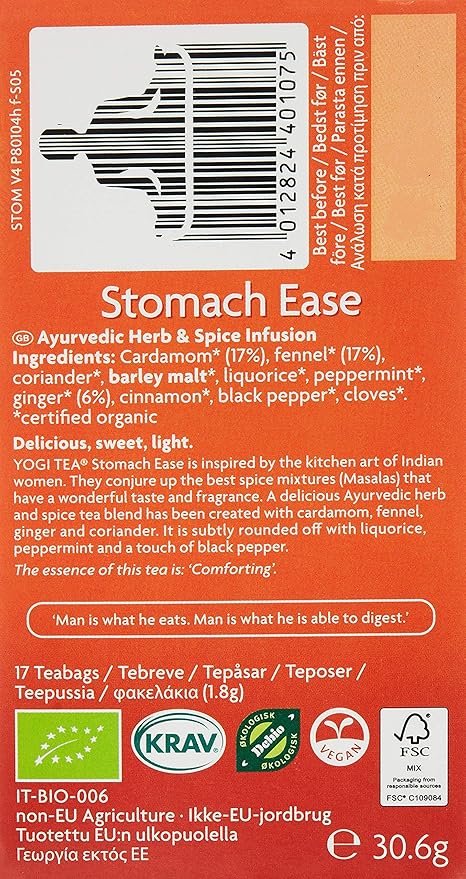 Yogi Tea Stomach Ease Organic 17 Bag