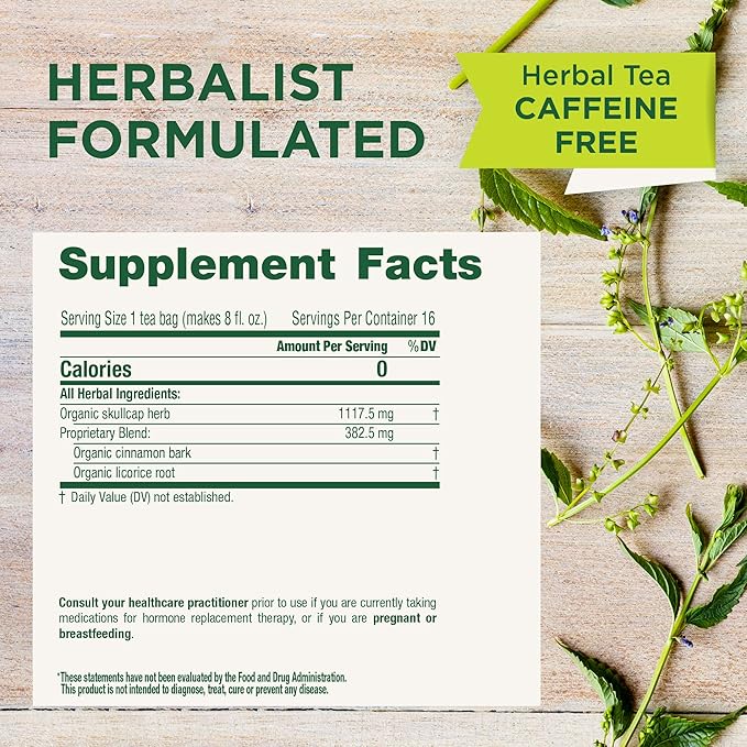 Traditional Medicinals Organic Stress Ease Tension Relief Tea Lemon Verbena Mint 96 Count (Pack of 6)