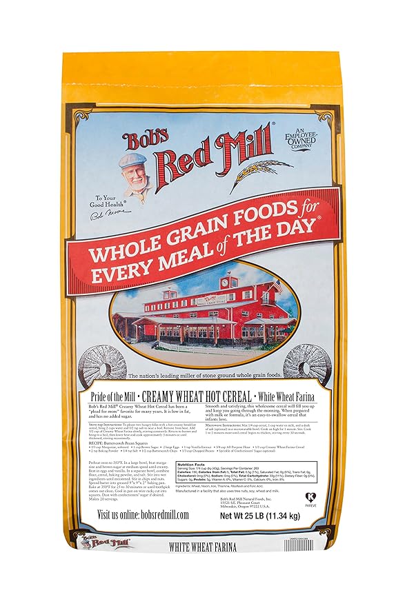 Bob's Red Mill Creamy Wheat Farina Hot Cereal 25 Pound