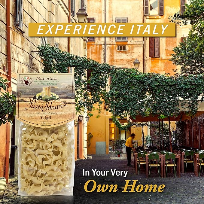 Pasta Panarese Gigli Toscani Pasta from Italy - Organic Wheat Pasta Made in Italy 500g / 17.63oz (2 pack)