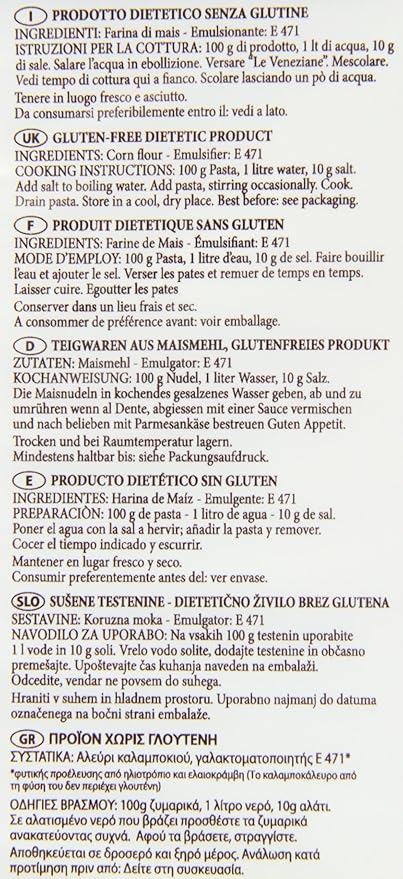 Le Veneziane Corn Pasta Capallini 250g [Pack of 4]
