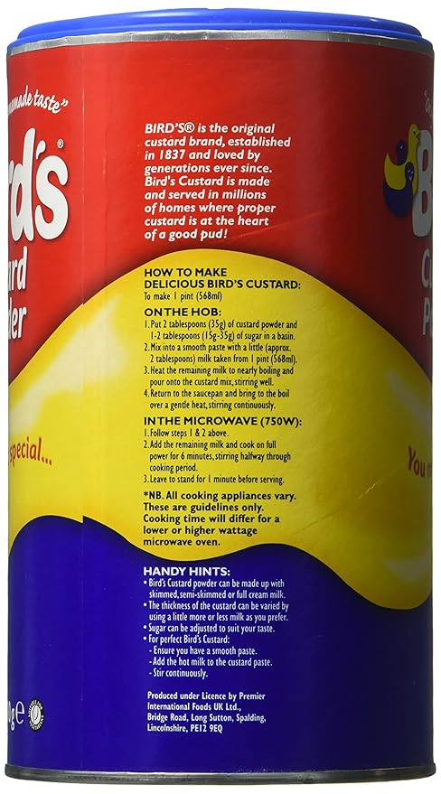 Bird's Vanilla Flavored Custard Powder 600g (Pack of 2)