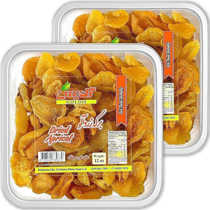 GOALDEES Dried Sliced Apricots – Sun-Dried Traditional Fruit Snack 12 oz (Pack of 2) – Naturally Sweet No Added Sugar Healthy Snack