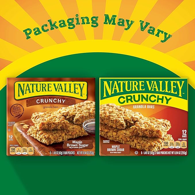 Nature Valley Crunchy Granola Bars Maple Brown Sugar 6 ct 12 bars (Pack of 6)