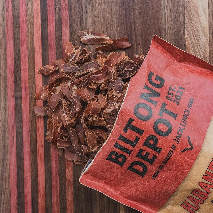 Biltong Depot Habanero Chili Biltong Slices - 1lb (16oz) | Air-Dried Beef Jerky Snack | High Protein | Paleo &amp Keto Friendly | Zero Sugar | Gluten Free | No Artificial Preservatives | No MSG