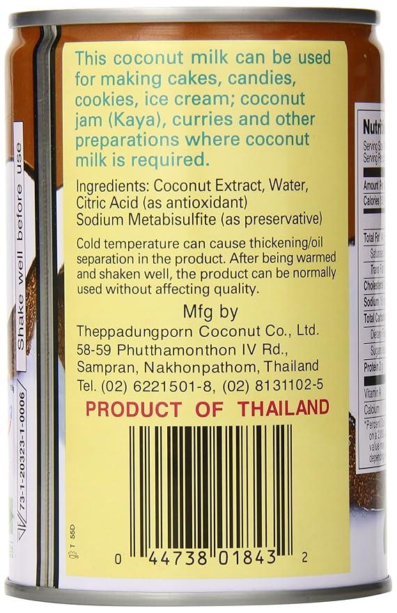 Chaokoh Coconut Milk 13.5 Fluid Ounce (Pack of 12)