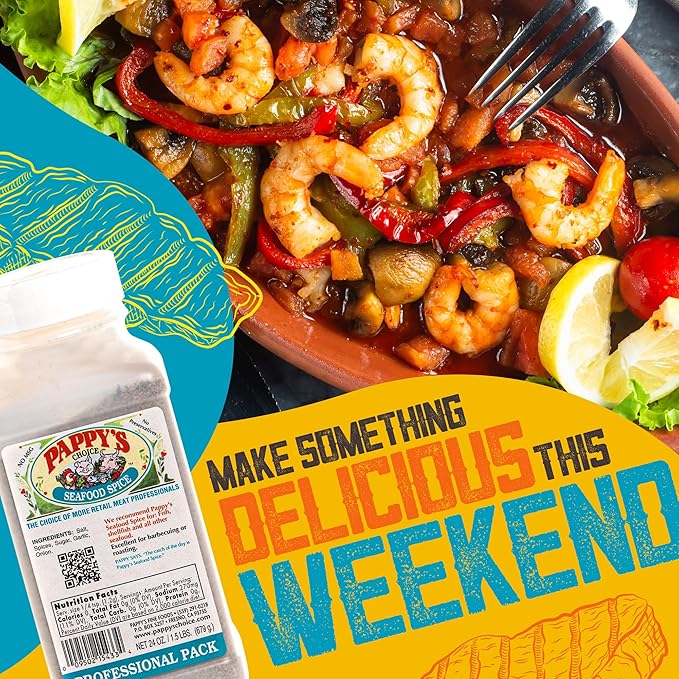 Pappy's Seafood Spice - Perfect Seasoning for Grilled Fish Shrimp Crab Lobster and Seafood Boils | Ideal for Blackened Fried and Baked Seafood Dishes