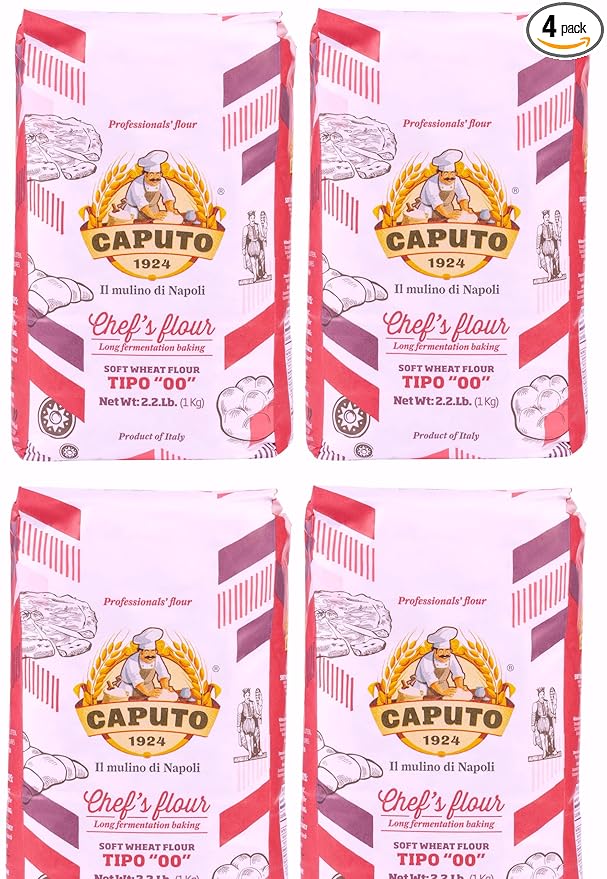 Antimo Caputo 00 Chefs Flour 1 Kilo 2.2 Pound (Pack of 4)