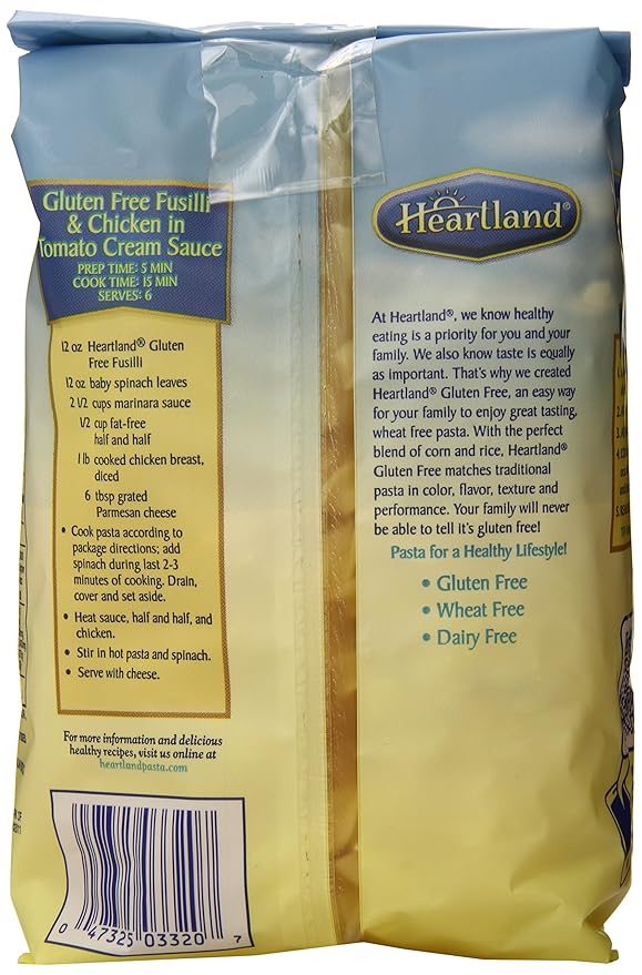 Heartland Gluten Free Fusilli 12 Ounce (Pack of 6)