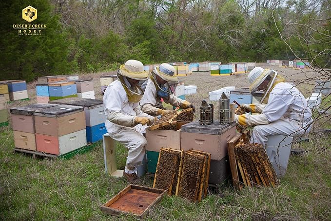 Raw Unfiltered Unpasteurized Texas Honey by Desert Creek Honey 5 lbs (80 oz) Non-GMO Kosher