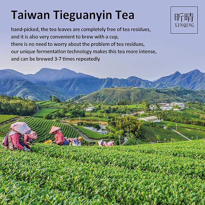 Xin Qing Tieguanyin Oolong Tea Tie Guan Yin Tea Iron Goddess Tieguanyin Taiwan High Mountain Oolong Tea Taiwan Gaoshan Ulong Tea 200g/7.05oz