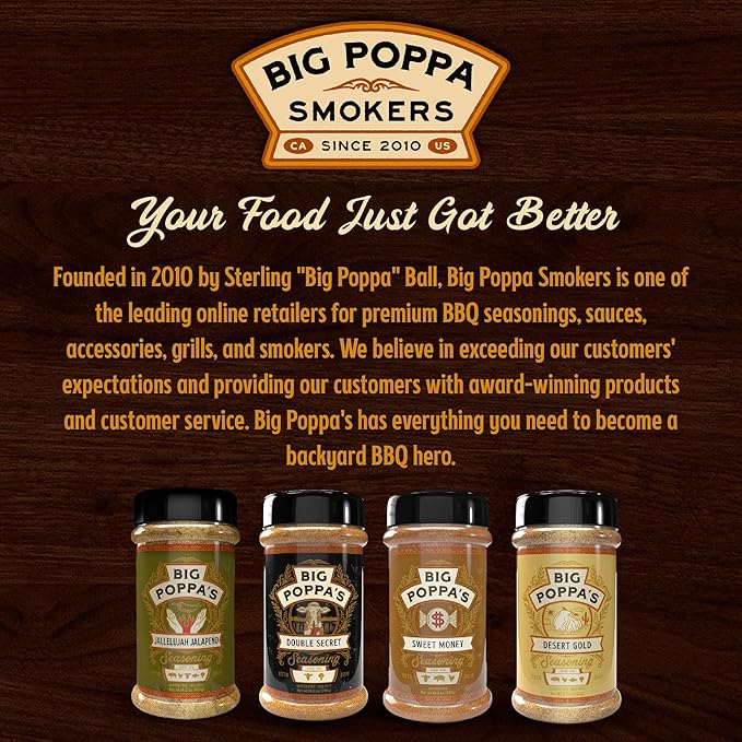 Big Poppa’s Must Have BBQ Seasoning Bundle – Award-Winning Versatile BBQ Rub Seasoning Set for Chicken Fish Burgers and Tacos – Balanced Crowd-Pleasing Flavor for Home Grillers – 4-Pack Set