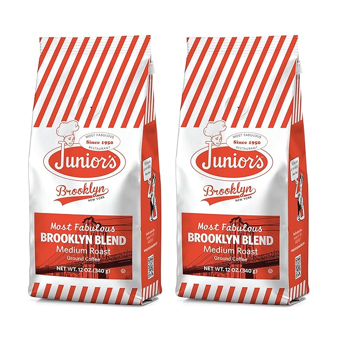 Junior's Most Fabulous Ground Coffee 12 oz (Brooklyn Blend 2 bags)