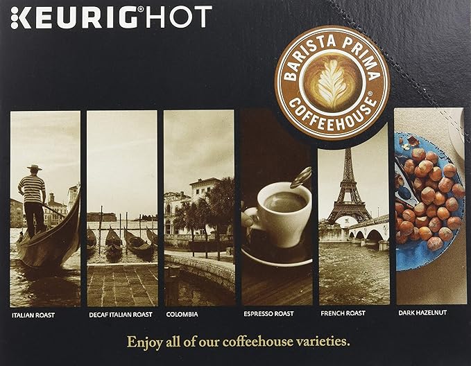 Barista Prima Coffeehouse Coffee Keurig K-Cups French Roast 96 Count (Packaging May Vary)