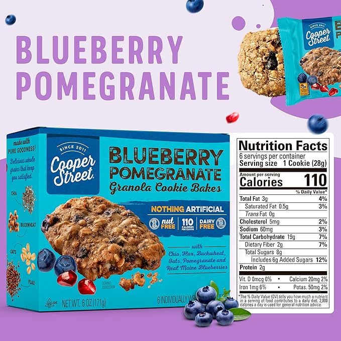Cooper Street Cookies Chewy Granola Bakes Blueberry Pomegranate 1 Ounce (36 Count)
