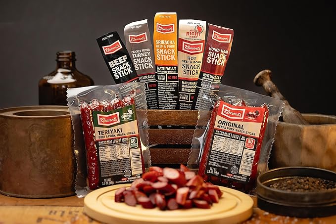 Jerky.com Meat &amp Cheese Sticks Sampler | 26pc Meat Sticks Variety Pack with Beef Sticks Pork Turkey Ham &amp Cheese | High Protein Gluten-Free Low Carb Meat Sticks individually wrapped | Bee