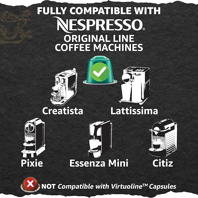 Cellini Caffè Melodico Aluminum Nespresso Pods 120 Count Dark Roast Coffee Capsules 100% Nespresso Original Machine Compatible Strong