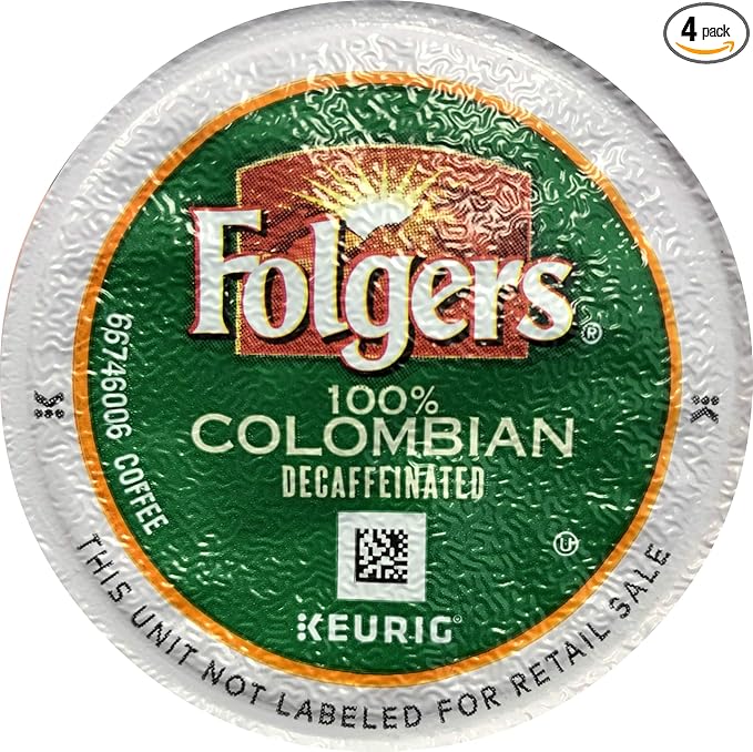 Folgers 100 Percent Colombian Decaffeinated Coffee Single Serve K-Cup Pods for Keurig Brewers 96 Count