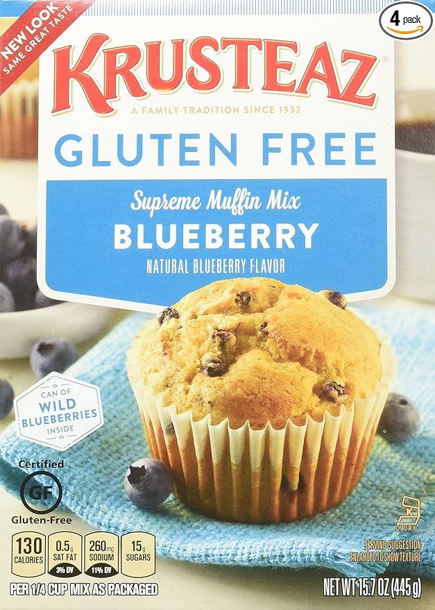 Krusteaz Wild Blueberry Supreme Muffin Mix 17.1 Oz. Box (4 Pack)