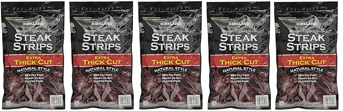 Kirkland Signature Steak Strips Extra Thick Cut 5 Pack (12 oz Bag)