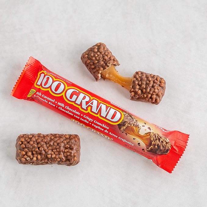 100 Grand Milk Chocolate Candy Bars Full Size Bulk Individually Wrapped Ferrero Candy Pack of 36