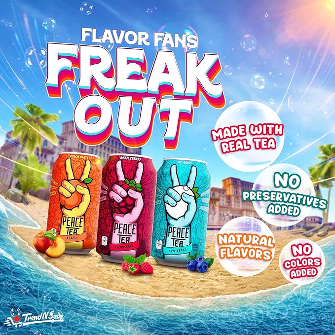 Peace Tea Sno Berry - No Preservatives Made with Real Tea and Natural Fruity Flavor - Pack of 12 Iced Tea Cans 341 mL/11.5 fl. oz (Shipped from Canada) by TrendnSave